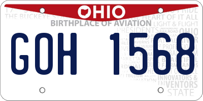 OH license plate GOH1568