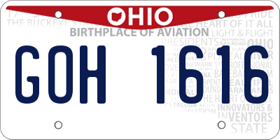 OH license plate GOH1616