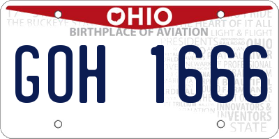 OH license plate GOH1666