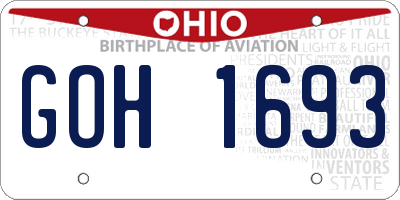OH license plate GOH1693