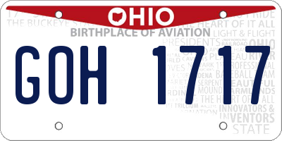 OH license plate GOH1717