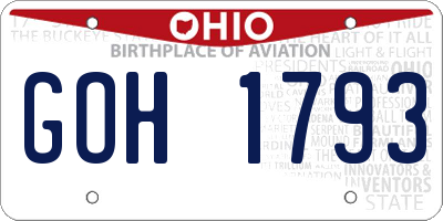 OH license plate GOH1793