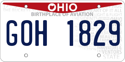 OH license plate GOH1829