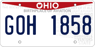 OH license plate GOH1858