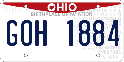 OH license plate GOH1884
