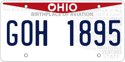 OH license plate GOH1895