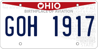 OH license plate GOH1917
