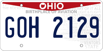 OH license plate GOH2129