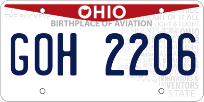 OH license plate GOH2206