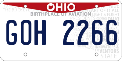 OH license plate GOH2266