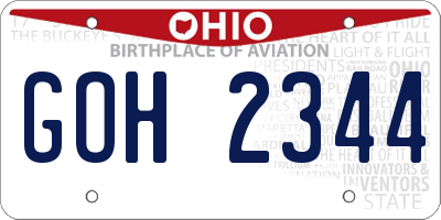 OH license plate GOH2344