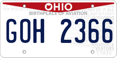 OH license plate GOH2366