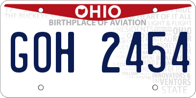 OH license plate GOH2454