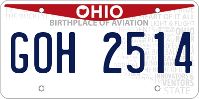 OH license plate GOH2514