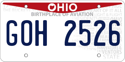 OH license plate GOH2526