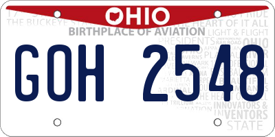 OH license plate GOH2548