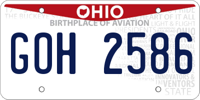 OH license plate GOH2586