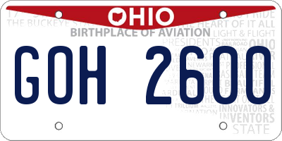 OH license plate GOH2600