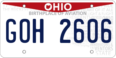 OH license plate GOH2606