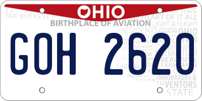 OH license plate GOH2620