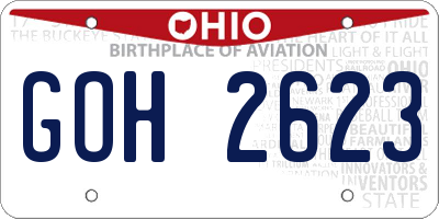 OH license plate GOH2623