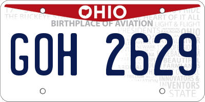 OH license plate GOH2629