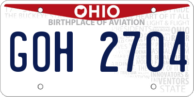 OH license plate GOH2704