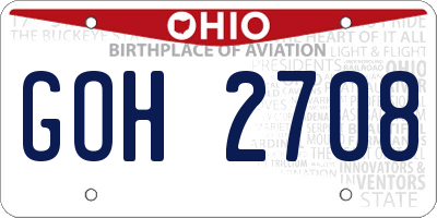 OH license plate GOH2708