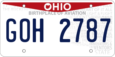 OH license plate GOH2787