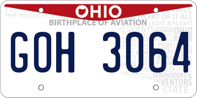 OH license plate GOH3064