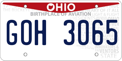 OH license plate GOH3065