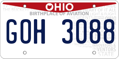 OH license plate GOH3088