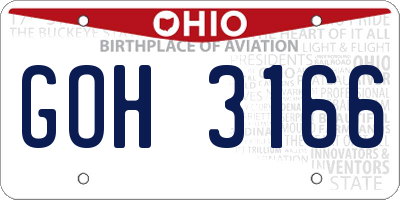 OH license plate GOH3166