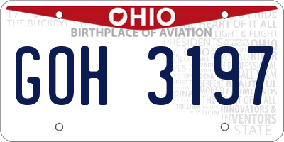 OH license plate GOH3197