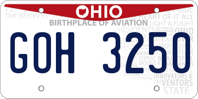 OH license plate GOH3250