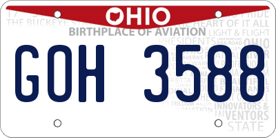 OH license plate GOH3588