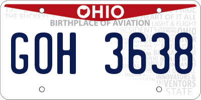OH license plate GOH3638