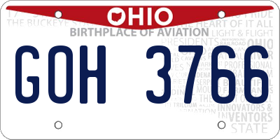 OH license plate GOH3766