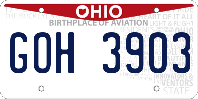 OH license plate GOH3903