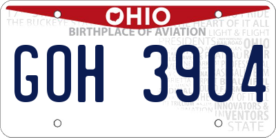 OH license plate GOH3904