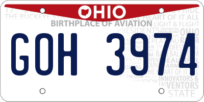 OH license plate GOH3974