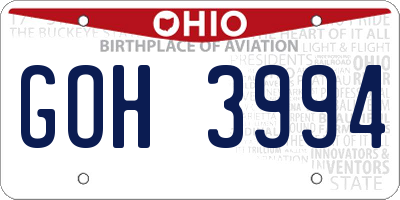 OH license plate GOH3994