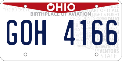 OH license plate GOH4166