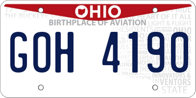 OH license plate GOH4190