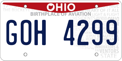OH license plate GOH4299