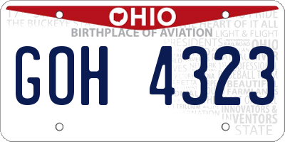 OH license plate GOH4323