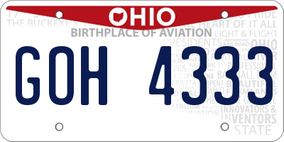 OH license plate GOH4333