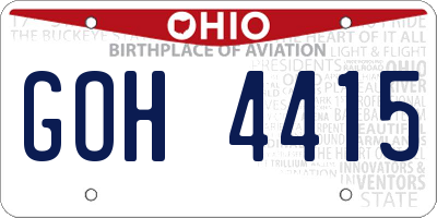 OH license plate GOH4415