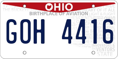 OH license plate GOH4416