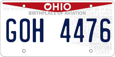 OH license plate GOH4476